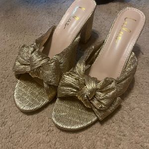 Lulu gold heels-